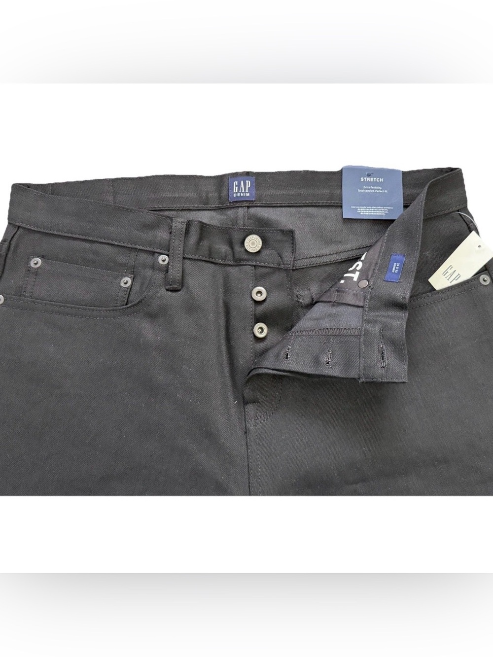 Men Dead Stock Gap 1969 Kaihara Japanese Selvedge Black Denim 34x32 Skinny Jean